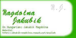 magdolna jakubik business card